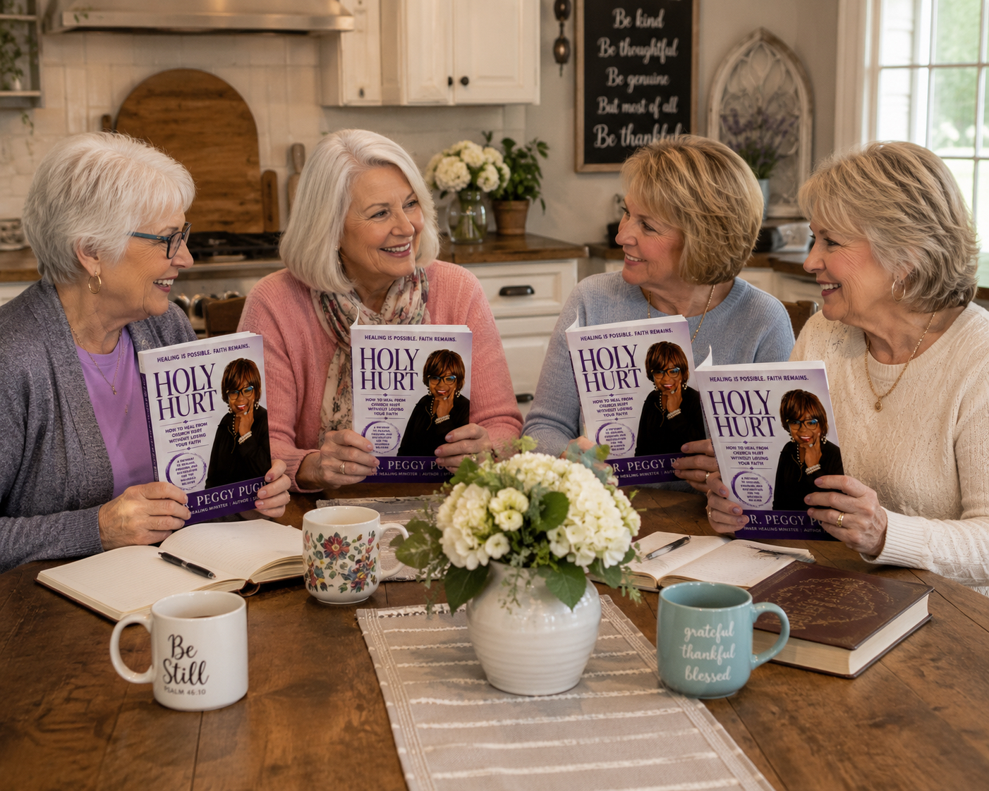 Women's Bible study group reading Holy Hurt